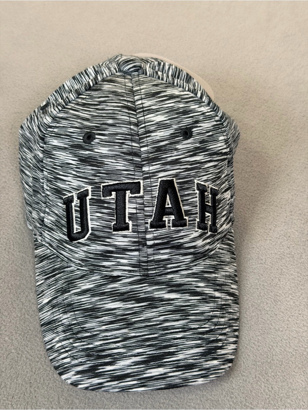 UTAH Embroidered Space-Dye Baseball Cap - Black/White/Gray- Adjustable-NWT